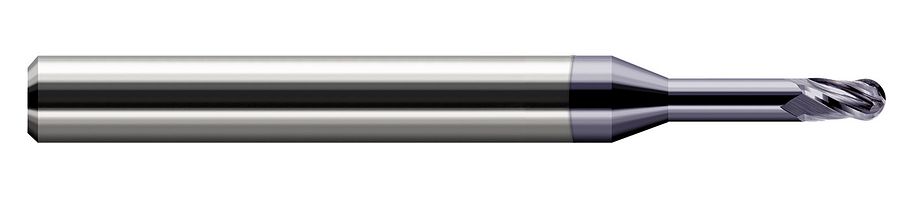 Picture of Harvey Tool 33424-C3 .024 Ball Carbide Stb FL 5x RCH EM, AlTiN End Mill Standard Flute Standard Helix Carbide AlTiN Single End Ball NoseBall